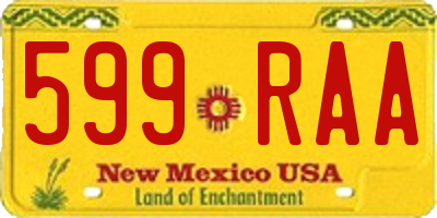 NM license plate 599RAA