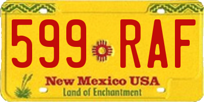 NM license plate 599RAF