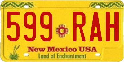 NM license plate 599RAH