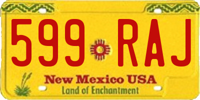 NM license plate 599RAJ