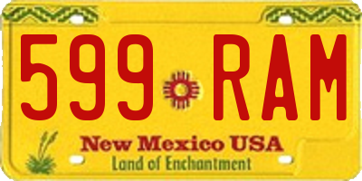 NM license plate 599RAM