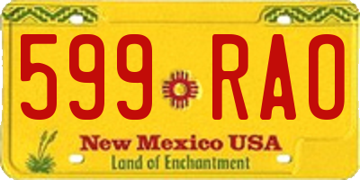 NM license plate 599RAO