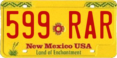 NM license plate 599RAR