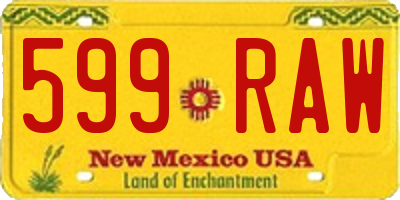 NM license plate 599RAW