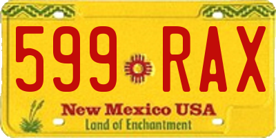 NM license plate 599RAX