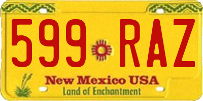 NM license plate 599RAZ