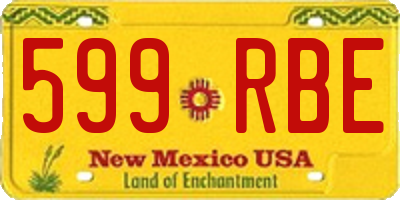 NM license plate 599RBE