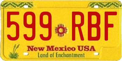 NM license plate 599RBF