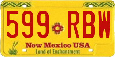 NM license plate 599RBW