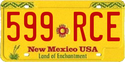NM license plate 599RCE