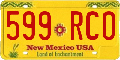 NM license plate 599RCO