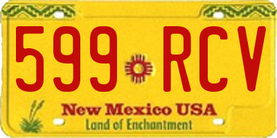 NM license plate 599RCV