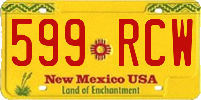 NM license plate 599RCW