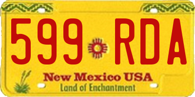 NM license plate 599RDA