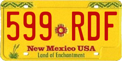 NM license plate 599RDF