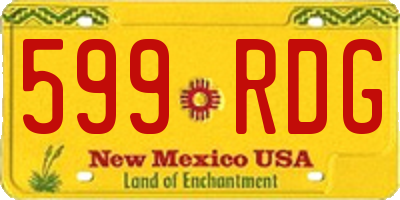 NM license plate 599RDG