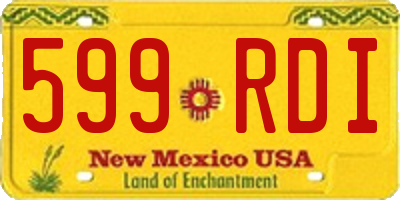 NM license plate 599RDI