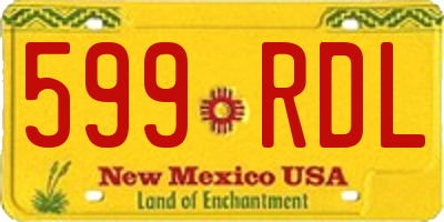 NM license plate 599RDL