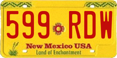NM license plate 599RDW