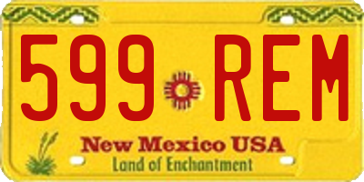 NM license plate 599REM