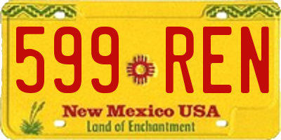 NM license plate 599REN