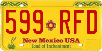 NM license plate 599RFD