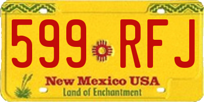 NM license plate 599RFJ