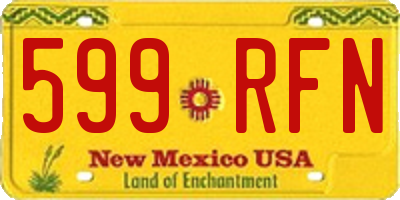 NM license plate 599RFN