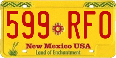 NM license plate 599RFO