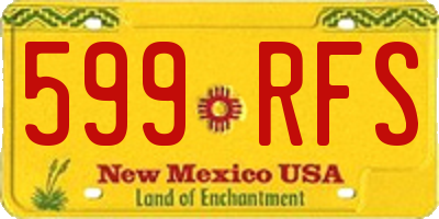 NM license plate 599RFS