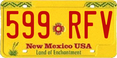 NM license plate 599RFV