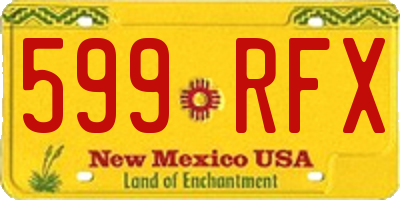 NM license plate 599RFX