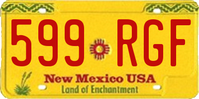 NM license plate 599RGF