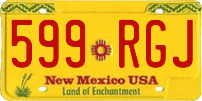 NM license plate 599RGJ