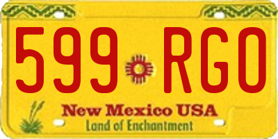 NM license plate 599RGO