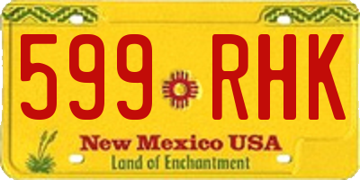NM license plate 599RHK