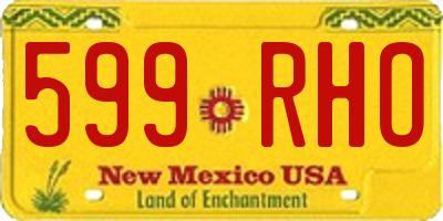 NM license plate 599RHO