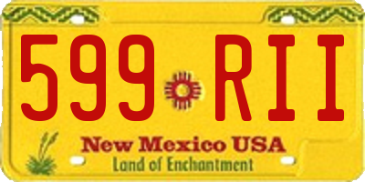 NM license plate 599RII