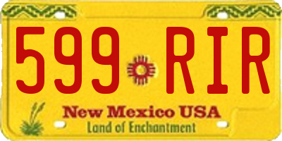 NM license plate 599RIR