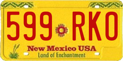 NM license plate 599RKO