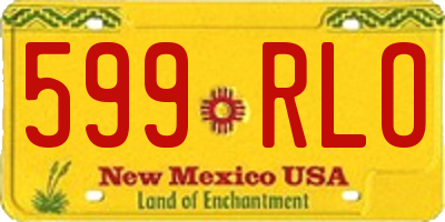 NM license plate 599RLO