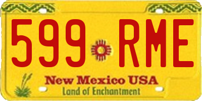 NM license plate 599RME