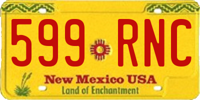 NM license plate 599RNC