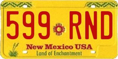 NM license plate 599RND