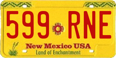 NM license plate 599RNE