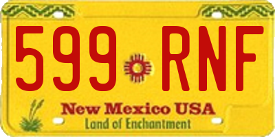 NM license plate 599RNF