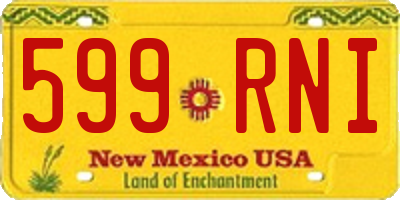 NM license plate 599RNI