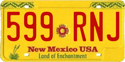 NM license plate 599RNJ
