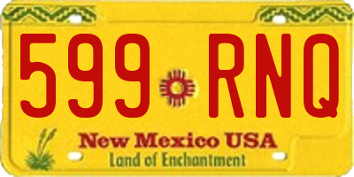 NM license plate 599RNQ
