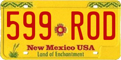 NM license plate 599ROD